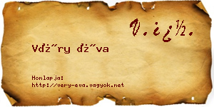 Véry Éva névjegykártya